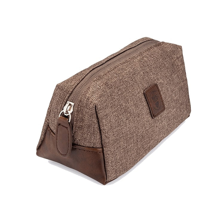 Canvas Toiletry Bag with Small Beard Brush